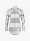 Men's Check Oxford Long Sleeve Shirt Grey - THOM BROWNE - BALAAN 3