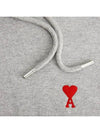 Heart Small Logo Hoodie Grey - AMI - BALAAN 3