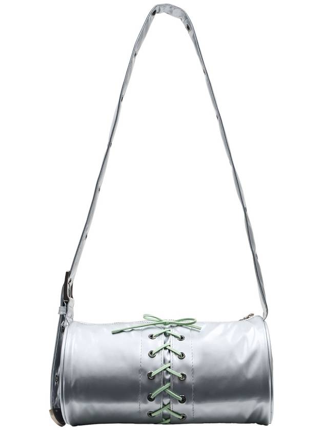 2WAY BELTED STRAP BARREL BAG SMALLGLOSSY SILVER - DON’T ASK MY PLAN - BALAAN 6