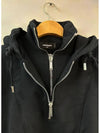 Dsquared Black Double Neck Anorak Half Zip Up Hooded Sweatshirt S72GU0400 - DSQUARED2 - BALAAN 3