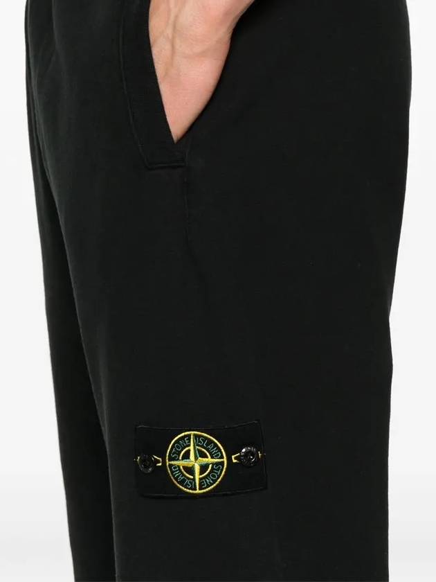 Signature Wappen Patch Cotton Exhaust Pants Black - STONE ISLAND - BALAAN 5