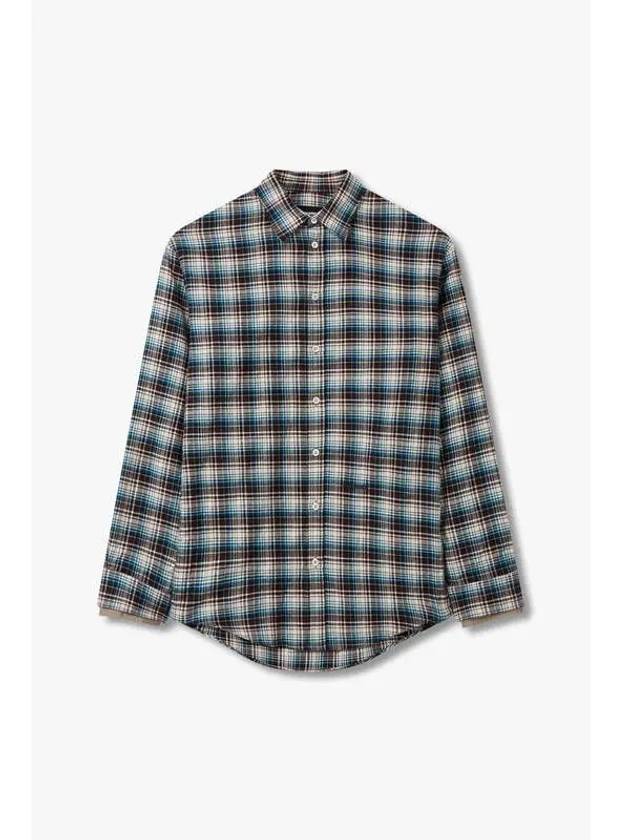 Men s Double Sleeve Checked Flannel Shirt Blue - DSQUARED2 - BALAAN 1