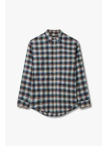 Men s Double Sleeve Checked Flannel Shirt Blue - DSQUARED2 - BALAAN 1