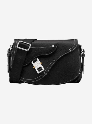 Saddle Grained Calfskin Strap Cross Bag Black - DIOR - BALAAN 1