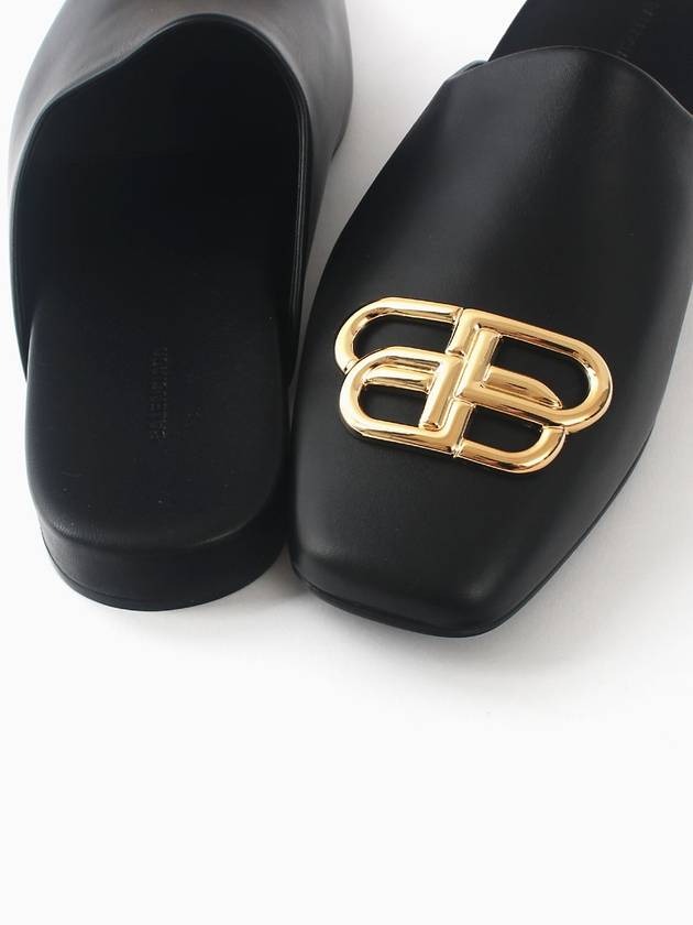 Women's Cozy BB Logo Slippers Mule Black - BALENCIAGA - BALAAN.