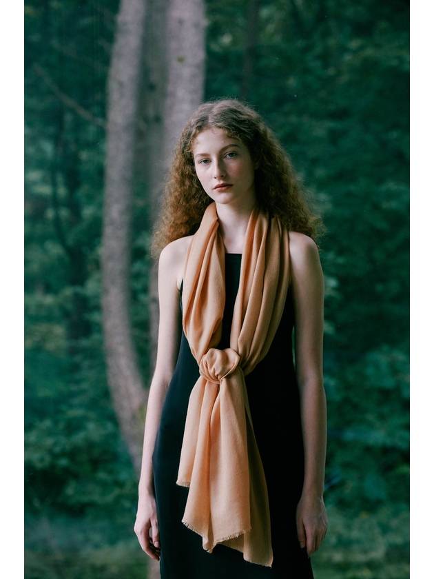 Cashmere Pashmina Muffler Peach Ivory - WILL'O THE WISP - BALAAN 4