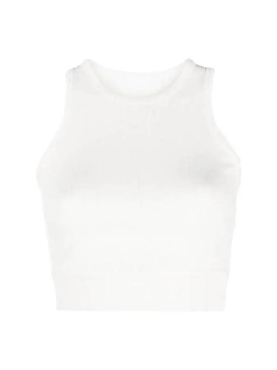 Cropped Rib Knit Sleeveless White - HELMUT LANG - BALAAN 2