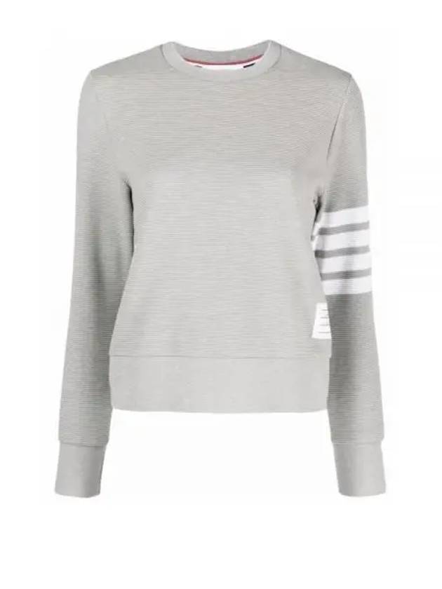 Ottoman Rib 4-Bar Crew Neck Sweatshirt Grey - THOM BROWNE - BALAAN 2