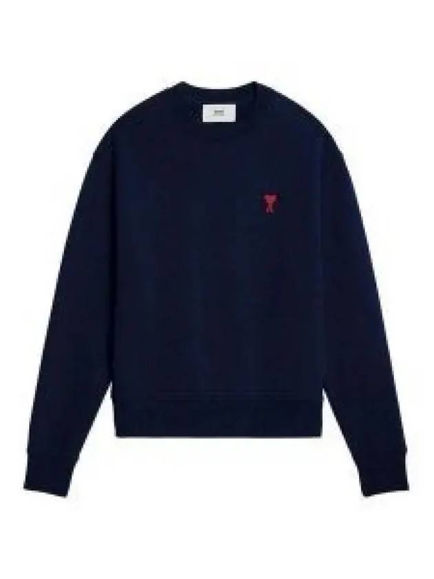 Small Heart Logo Sweatshirt Navy - AMI - BALAAN 2