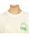 Back Logo Printed Cotton Long Sleeve T-shirt Ivory - GANNI - BALAAN 6