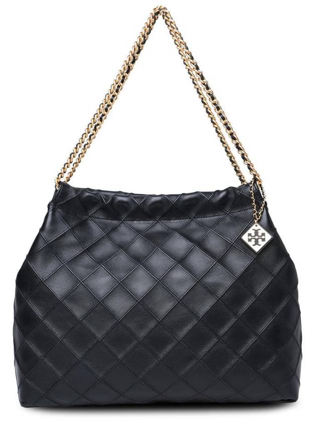 Tory Burch 'Fleming' Black Leather Bag - TORY BURCH - BALAAN 1