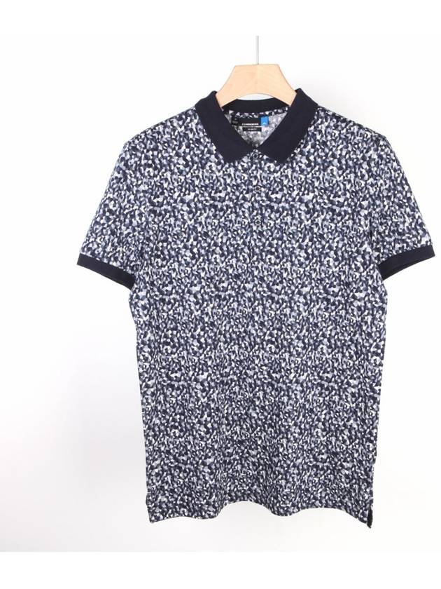 Kalle slim polo shirt pattern navy - J.LINDEBERG - BALAAN 1