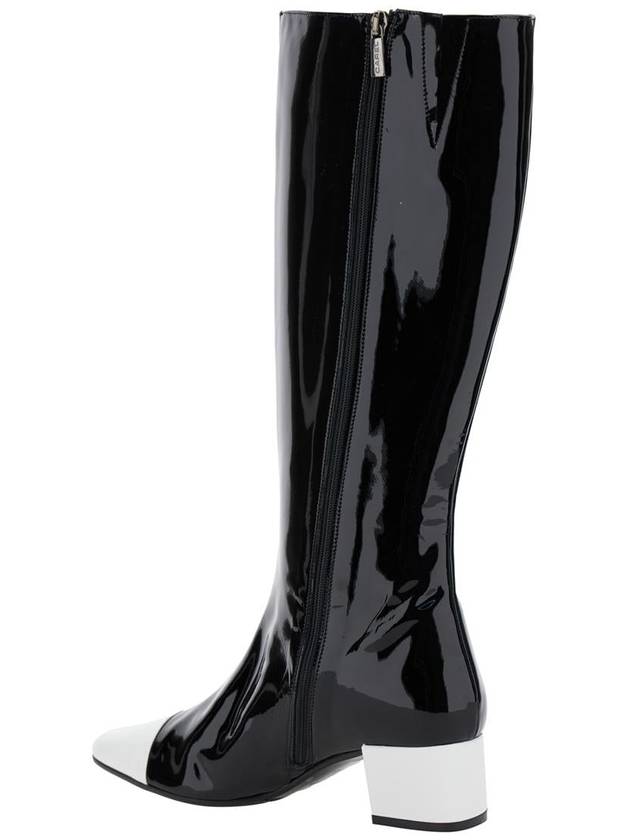 'Malaga' Black Boots With Contrasting Toe In Patent Leather Woman - CAREL - BALAAN 3