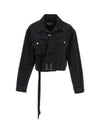 SS24 MM6 Margiela Frayed Hem Denim Jacket Black - MAISON MARGIELA - BALAAN 2