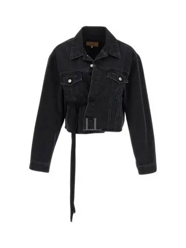 SS24 MM6 Margiela Frayed Hem Denim Jacket Black - MAISON MARGIELA - BALAAN 2