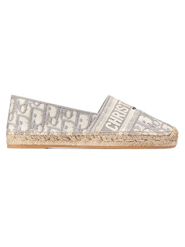 Granville Oblique Embroidered Cotton Espadrilles Grey - DIOR - BALAAN 1