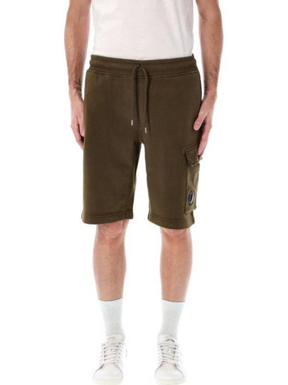 Cotton Diagonal Fleece Cargo Shorts Green - CP COMPANY - BALAAN 2