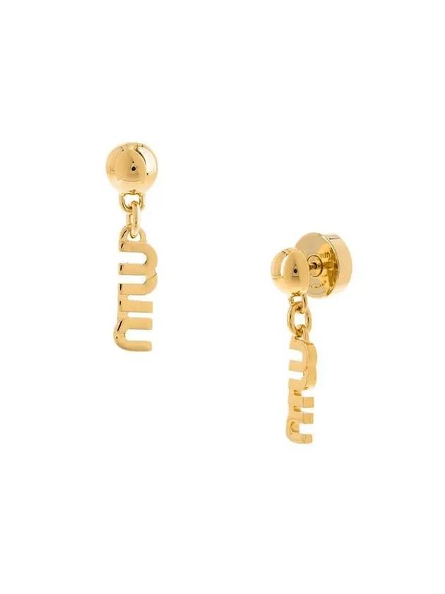 metal logo earrings gold - MIU MIU - BALAAN 2