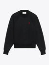 Small Heart Logo Sweatshirt Black - AMI - BALAAN 2