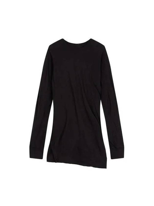 MEN Cuff Sleeve Crew Neck T Shirt Black - RICK OWENS - BALAAN 1