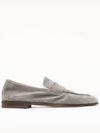 Suede Penny Slot Loafers Grey - BRUNELLO CUCINELLI - BALAAN 4