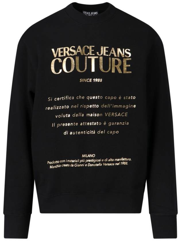 Men's Logo Print Sweatshirt Black - VERSACE - BALAAN 2