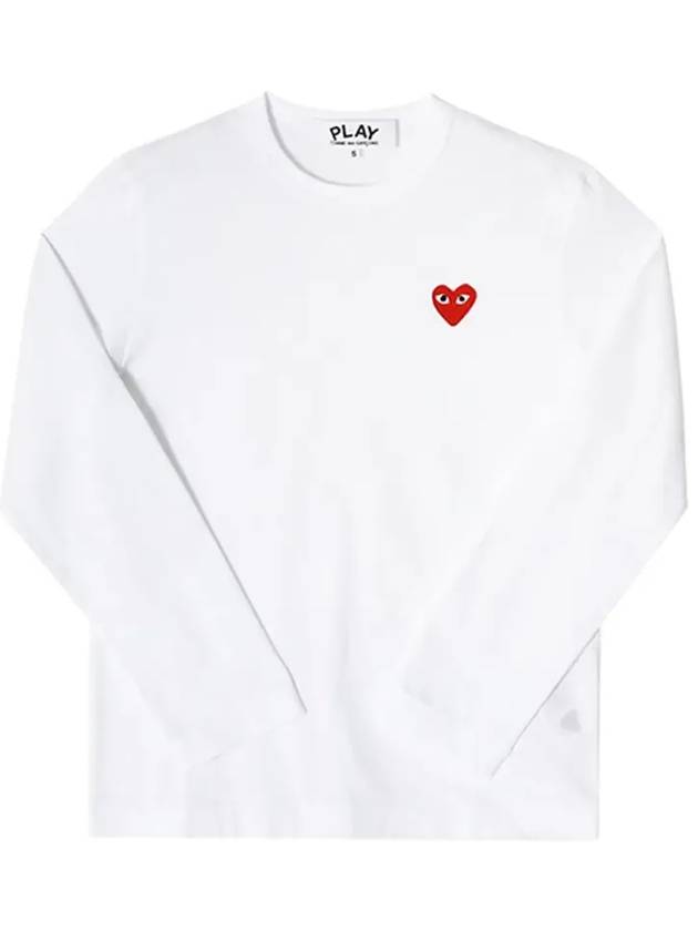 Red Heart Wappen Long Sleeve T-Shirt White - COMME DES GARCONS - BALAAN 5