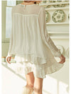 Love Line V-Neck Frill Short Dress Ivory - MICANE - BALAAN 6