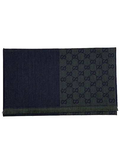 GG Microssima Two-Tone Wool Muffler Navy - GUCCI - BALAAN 2