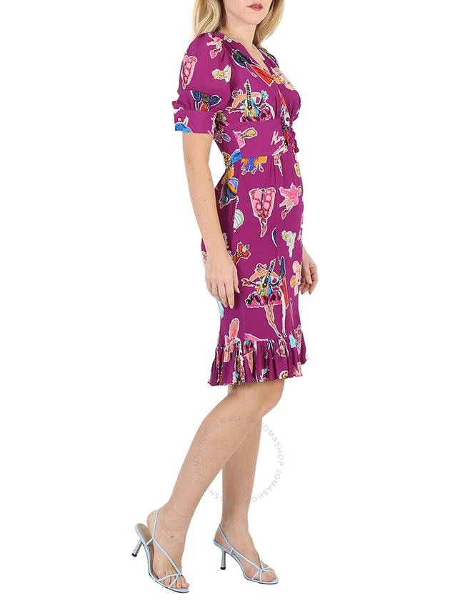 Moschino Ladies Purple Illustration Print Dress, Brand Size 38 (US Size 4) - MOSCHINO - BALAAN 3