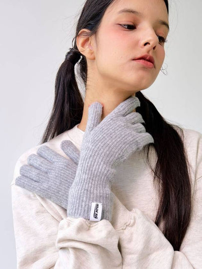 WOOL KNIT GLOVES GRAY - MACNI - BALAAN 2