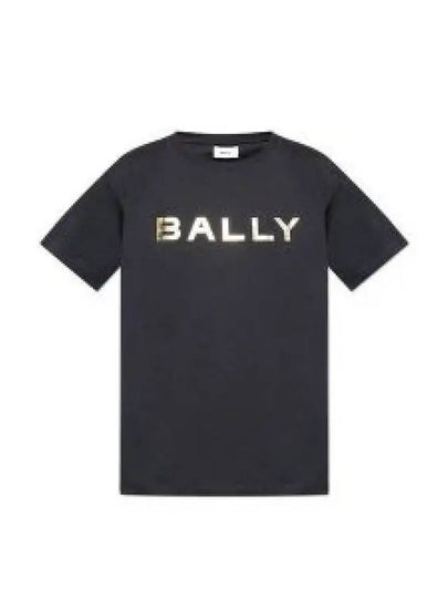 Logo Printed Short Sleeve T-Shirt Black - BALLY - BALAAN 2