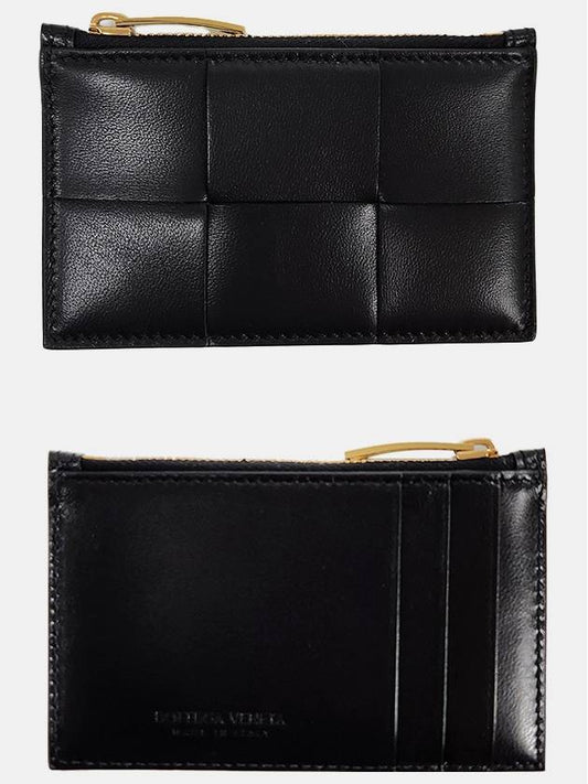 Intrecciato Zipper Card Wallet Black - BOTTEGA VENETA - BALAAN 2