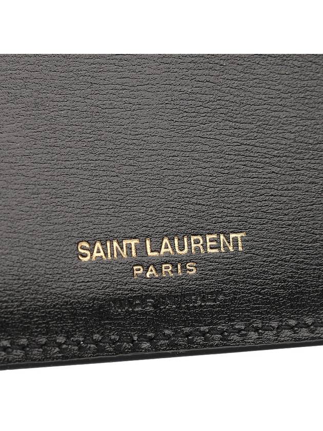 Tiny Monogram Half Wallet Black Gold - SAINT LAURENT - BALAAN 7