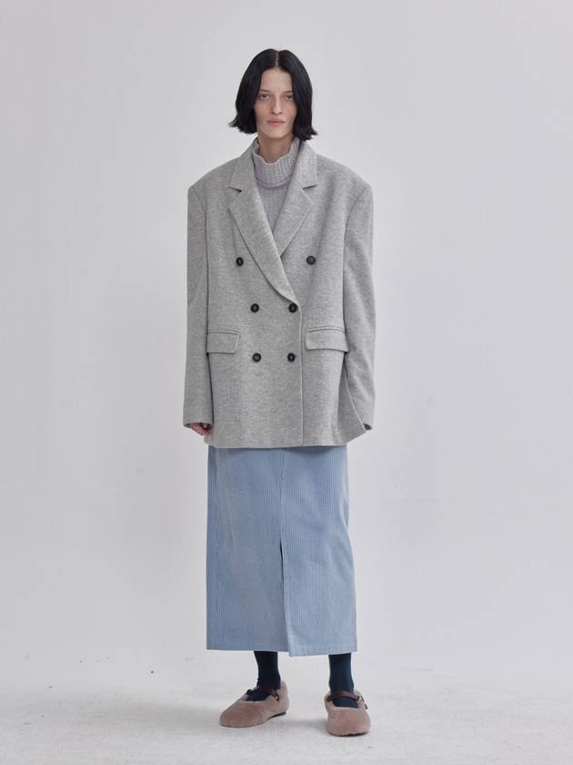 Cool Gray Oversized Half Guy Coat Gray - LIE - BALAAN 5