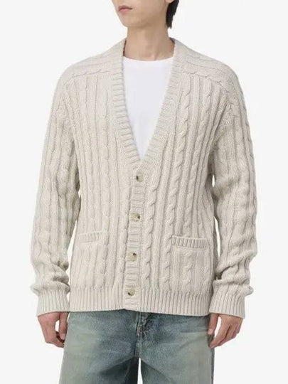 Helmut Lang Cable Button Up Cardigan Dove N04HM704QM3 - HELMUT LANG - BALAAN 2