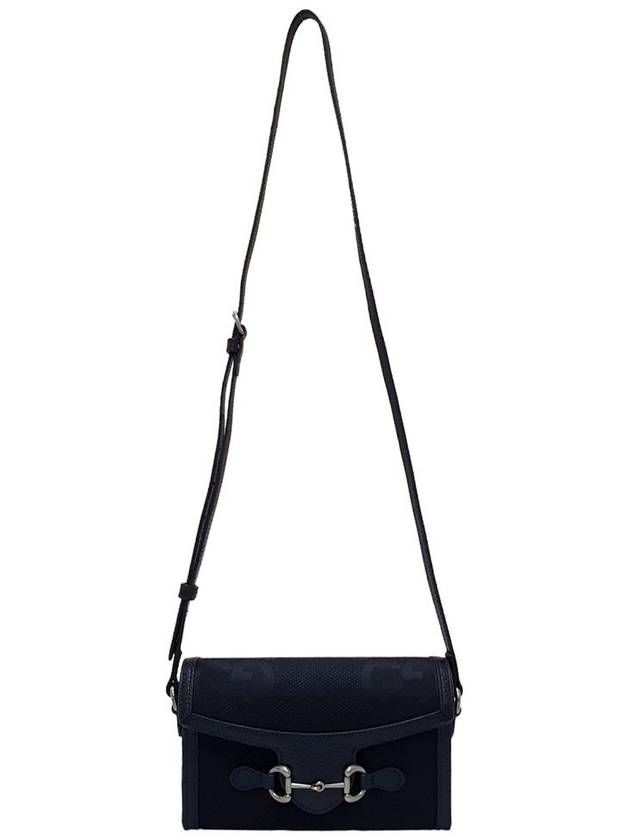 Women s 699296 Black Canvas Horsebit 1955 Mini Shoulder Bag - GUCCI - BALAAN 5