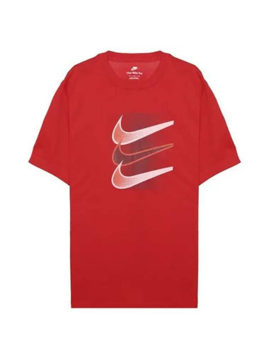 Men's Sportswear Swoosh 12MO Short Sleeve T-Shirt Red - NIKE - BALAAN 1