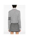 4 Bar Cable Wool Crop Cardigan Grey - THOM BROWNE - BALAAN 5