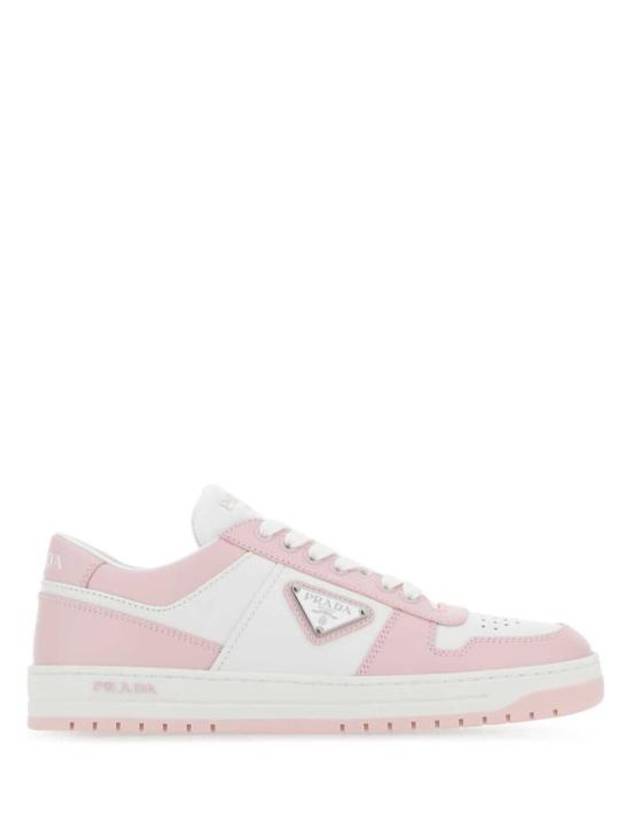 Downtown Perforated Leather Low Top Sneakers Pink - PRADA - BALAAN 2