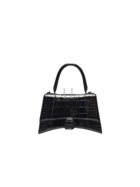 Hourglass Crocodile Embossed Cross Bag Black - BALENCIAGA - BALAAN 2