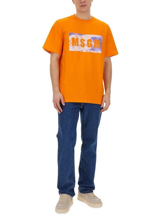 Short Sleeve T-Shirt 3640MM138 24700210 ORANGE - MSGM - BALAAN 3