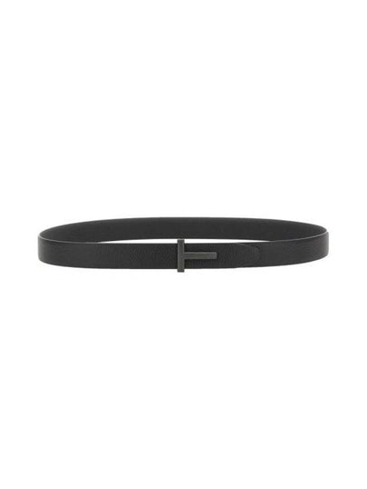 Black Reversible Leather Belt Black - TOM FORD - BALAAN 2