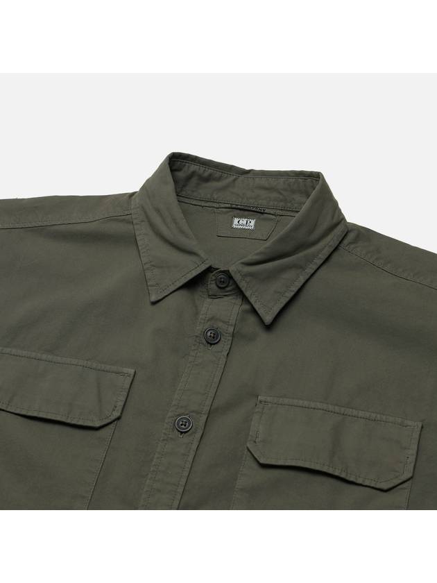 Organic Gabardine Buttoned Lens Long Slevee Shirt Green - CP COMPANY - BALAAN 3