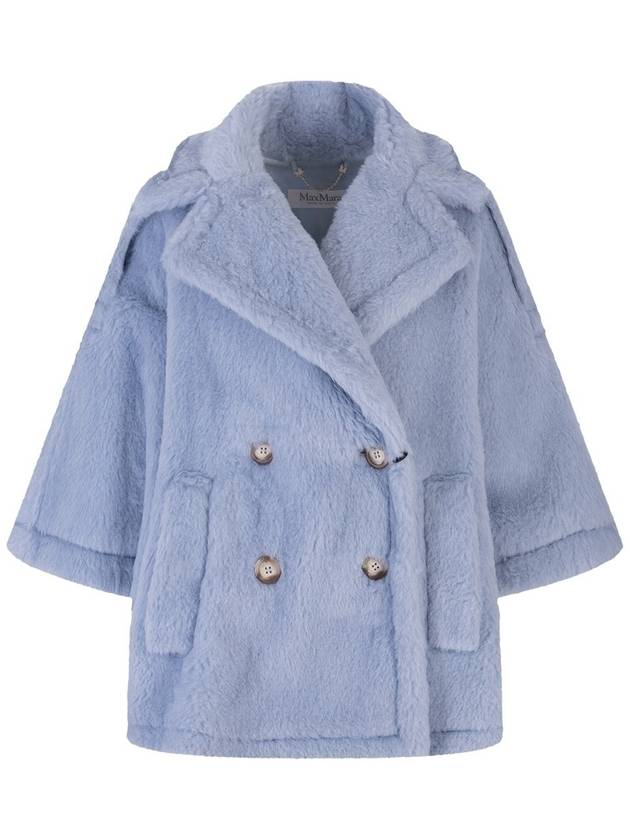 Women's Placido Teddy Bear Alpaca Wool Cape Blue - MAX MARA - BALAAN 2