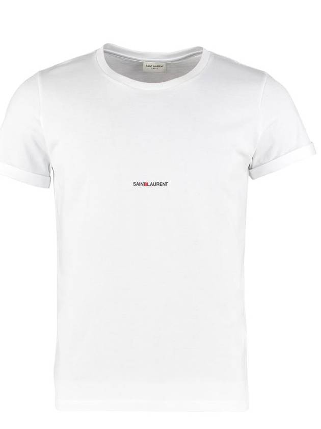 Men's Small Logo Short Sleeve T-Shirt White - SAINT LAURENT - BALAAN 2