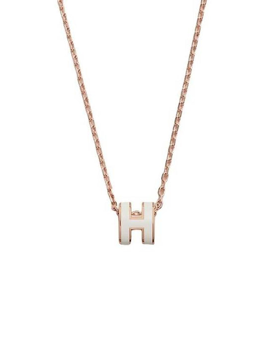 Mini Pop H Pendant Rose Gold & Blanc - HERMES - BALAAN 2