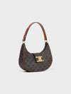 Ava Triomphe Shoulder Bag Canvas Calfskin Tan Brown - CELINE - BALAAN 3