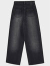 Black Cat Washing Denim Wide Pants Grey - NOIRER FOR WOMEN - BALAAN 5