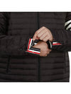 Matte Nylon 4-Bar Stripe Downfill Quilted Hoodie Padding Black - THOM BROWNE - BALAAN 10